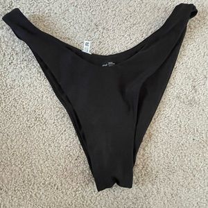 Black Aerie High Cut Bikini Bottoms